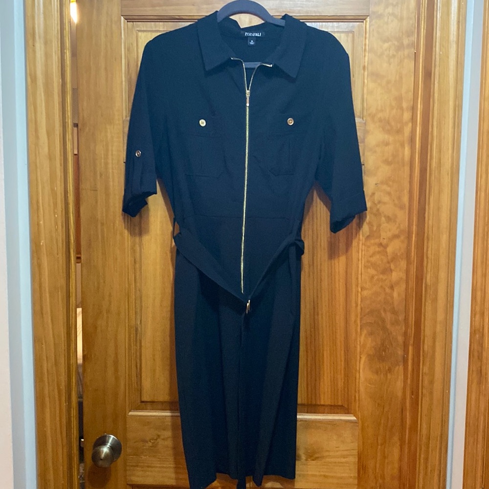 Black collared dress